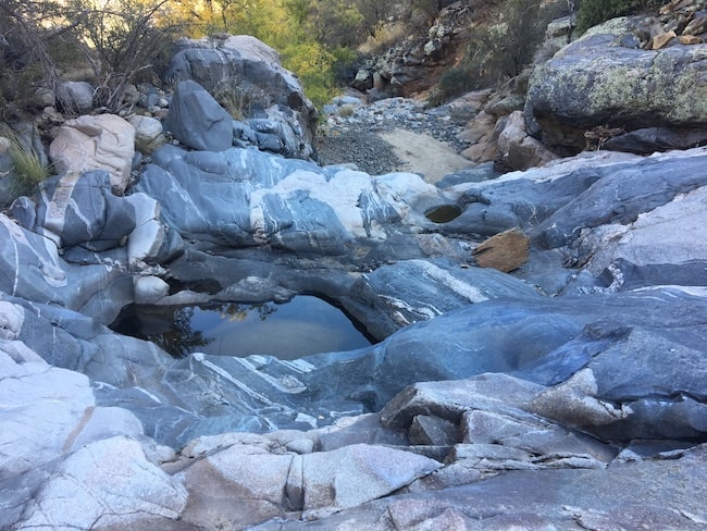 Bedrock of pools in Poland Creek