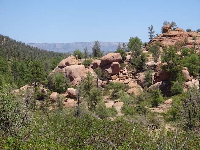 Large granite boulders all over the landscape
